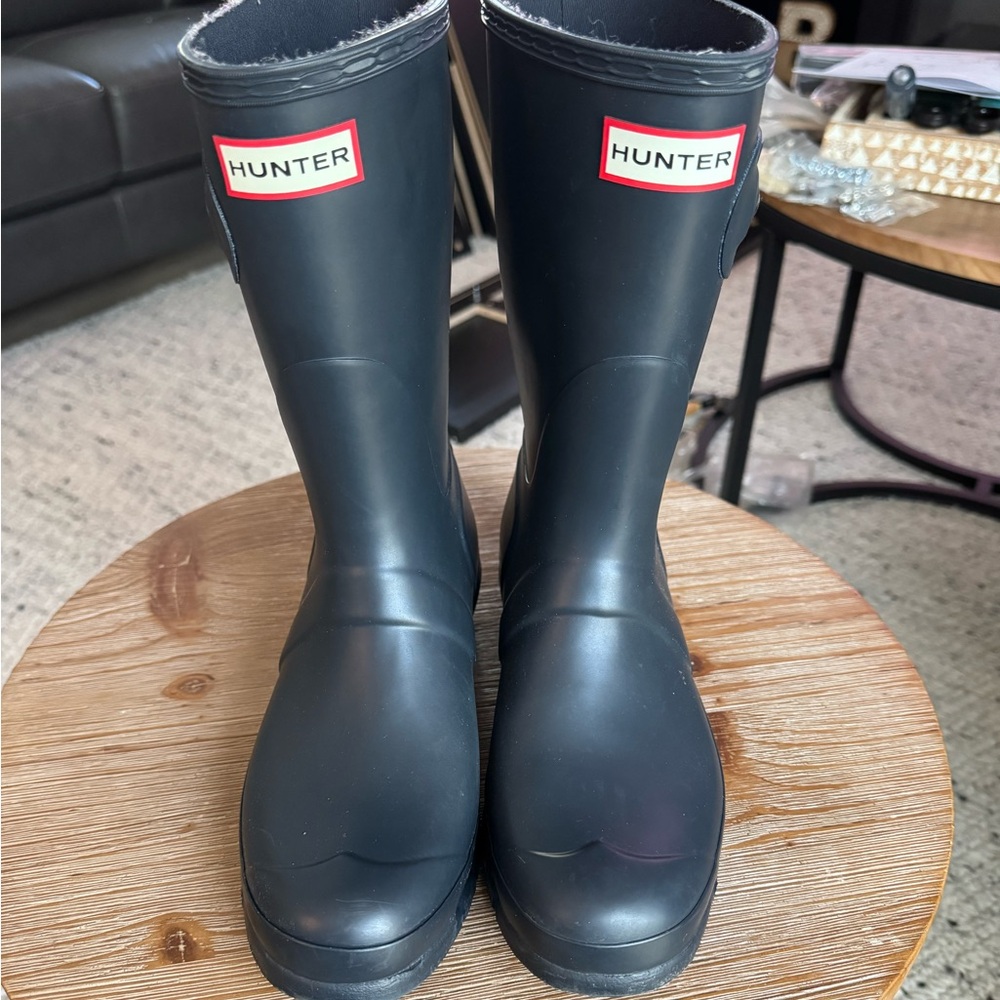 Hunter Women's Navy Mid Calf Boots